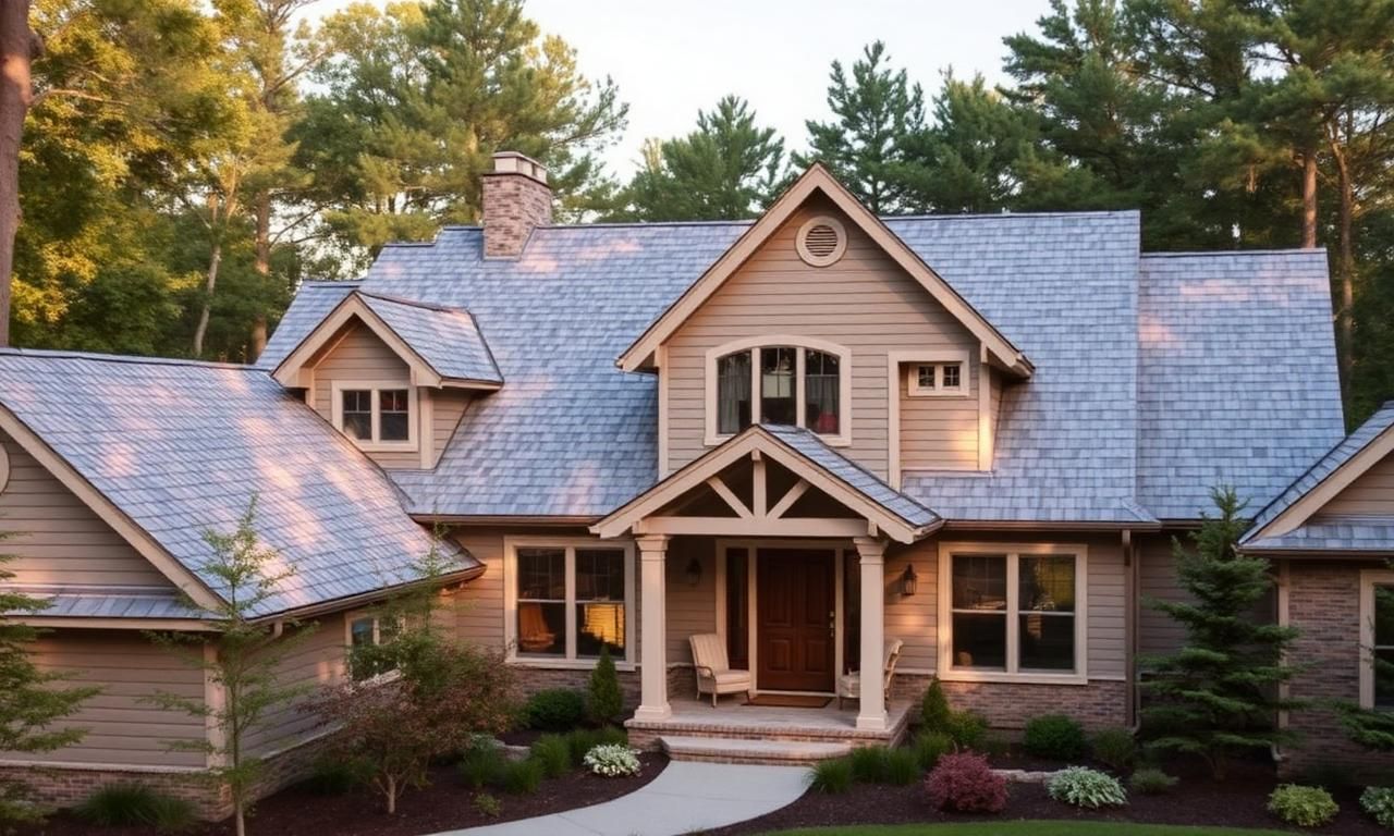Synthetic cedar shake roof